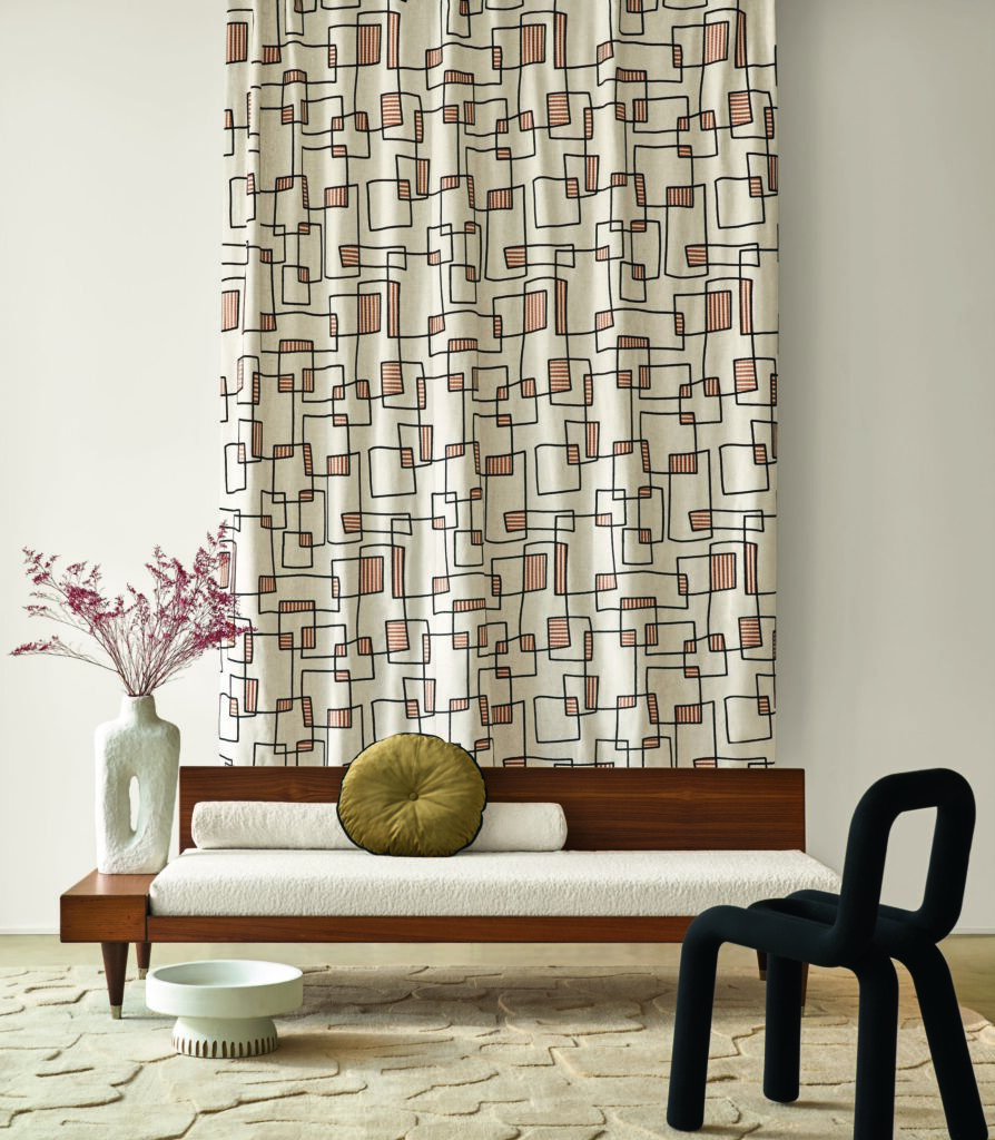 Rideaux chambre : 6 conseils tendances décoration 1 Tissu géométrique Bristopia Camengo