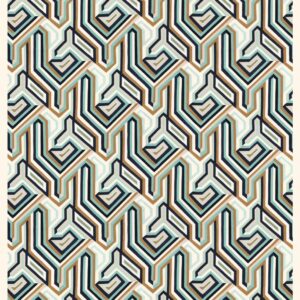 Double Rideaux 2 Tissu géométrique Gugg Velvet Camengo