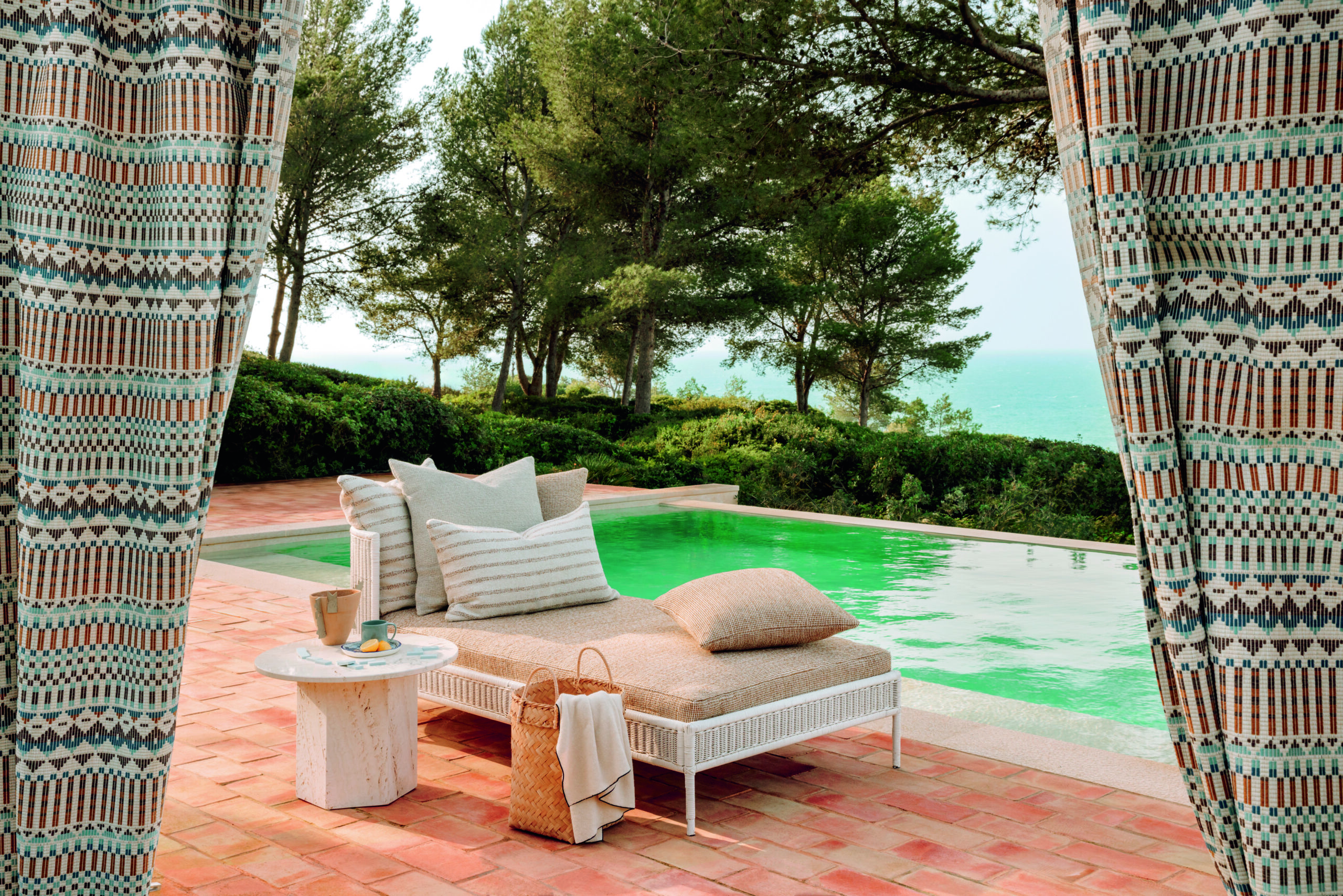 Tissu géométrique Ditella Élitis