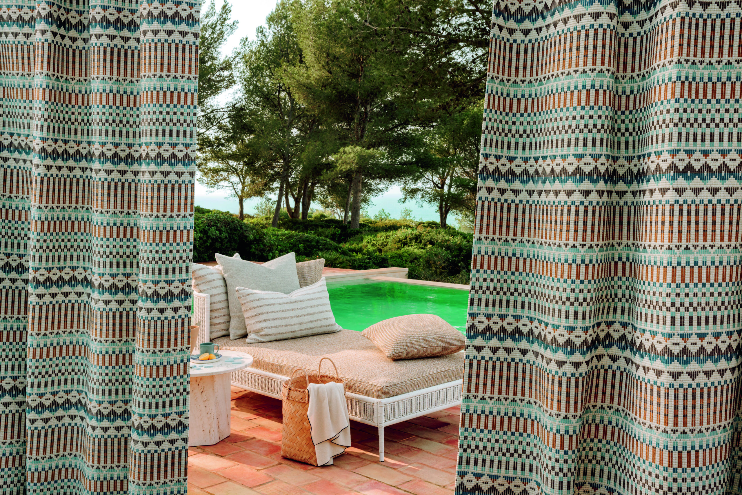 Tissu géométrique Ditella Élitis